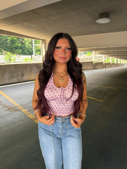 Raspberry Brownie Polka Tank