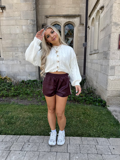 Well Rounded Cable Cardi in Ivory