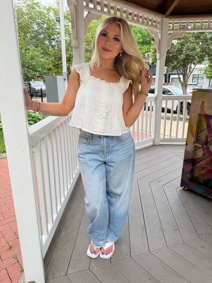 Malaysia Ruffle Tank in White