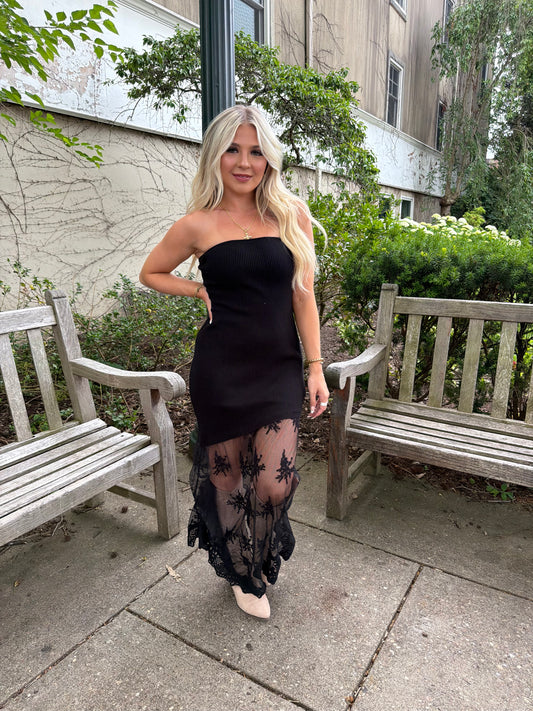 Mighty Oaks Black Lace Dress