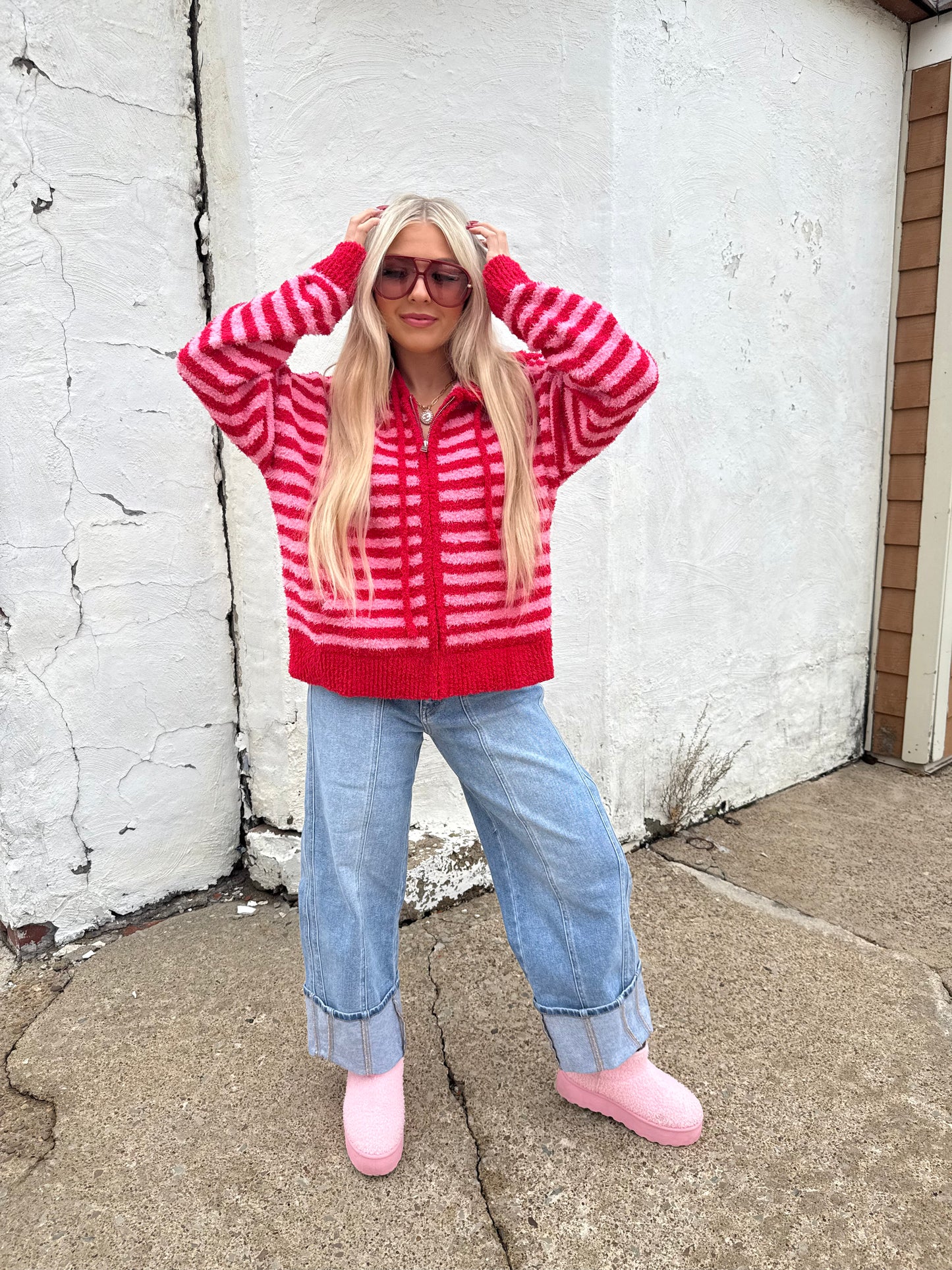 The COZIEST Zip-Up in Red