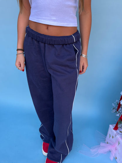 So Fetch Wide Leg STRIPED Sweats in Navy