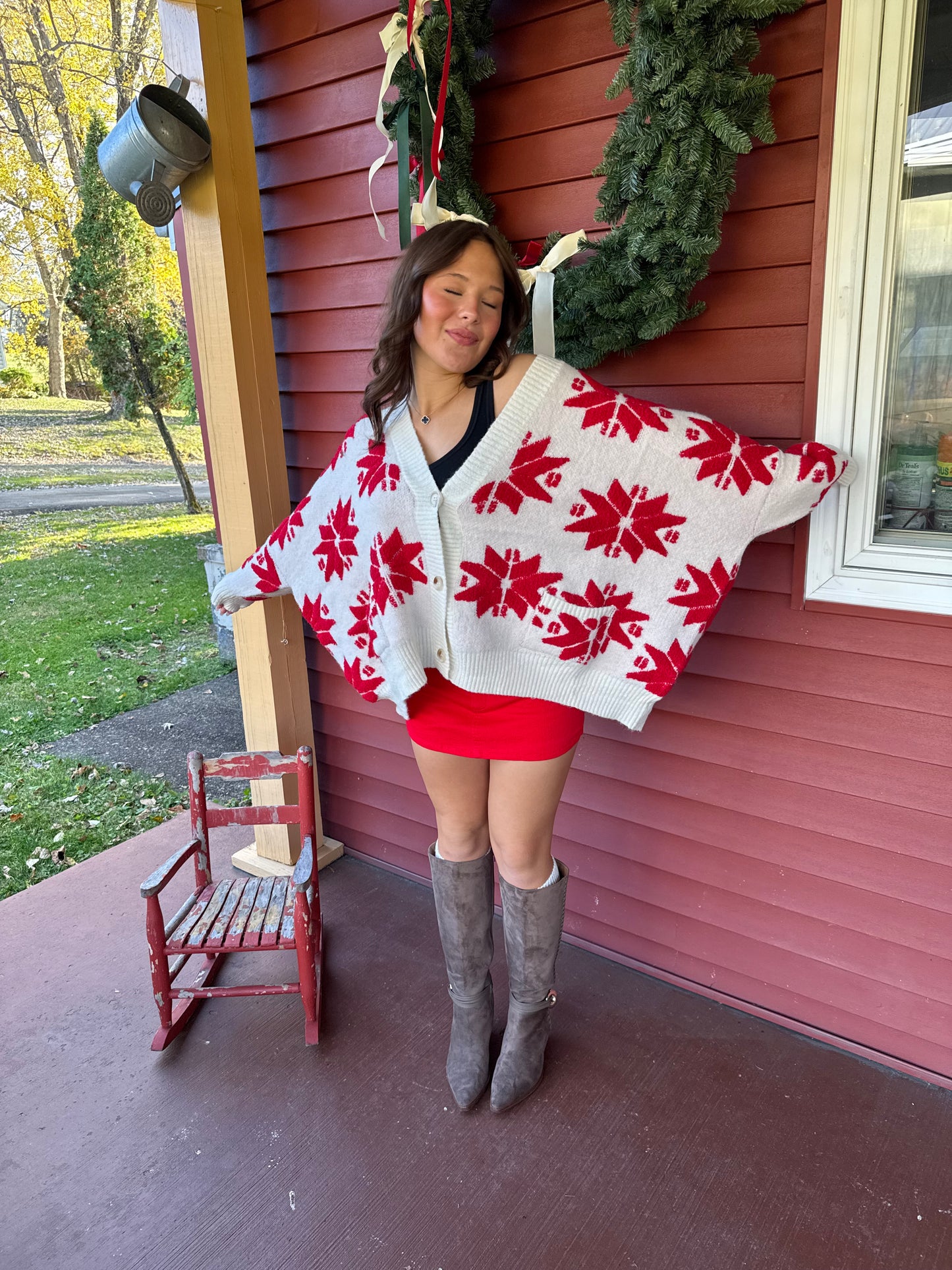 Merry Snowflake Oversized Cardi