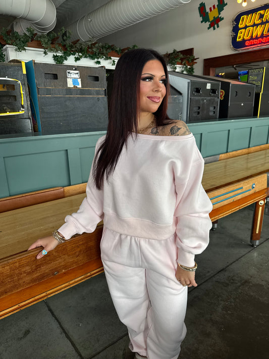 So Fetch One Shoulder Top in Pale Pink