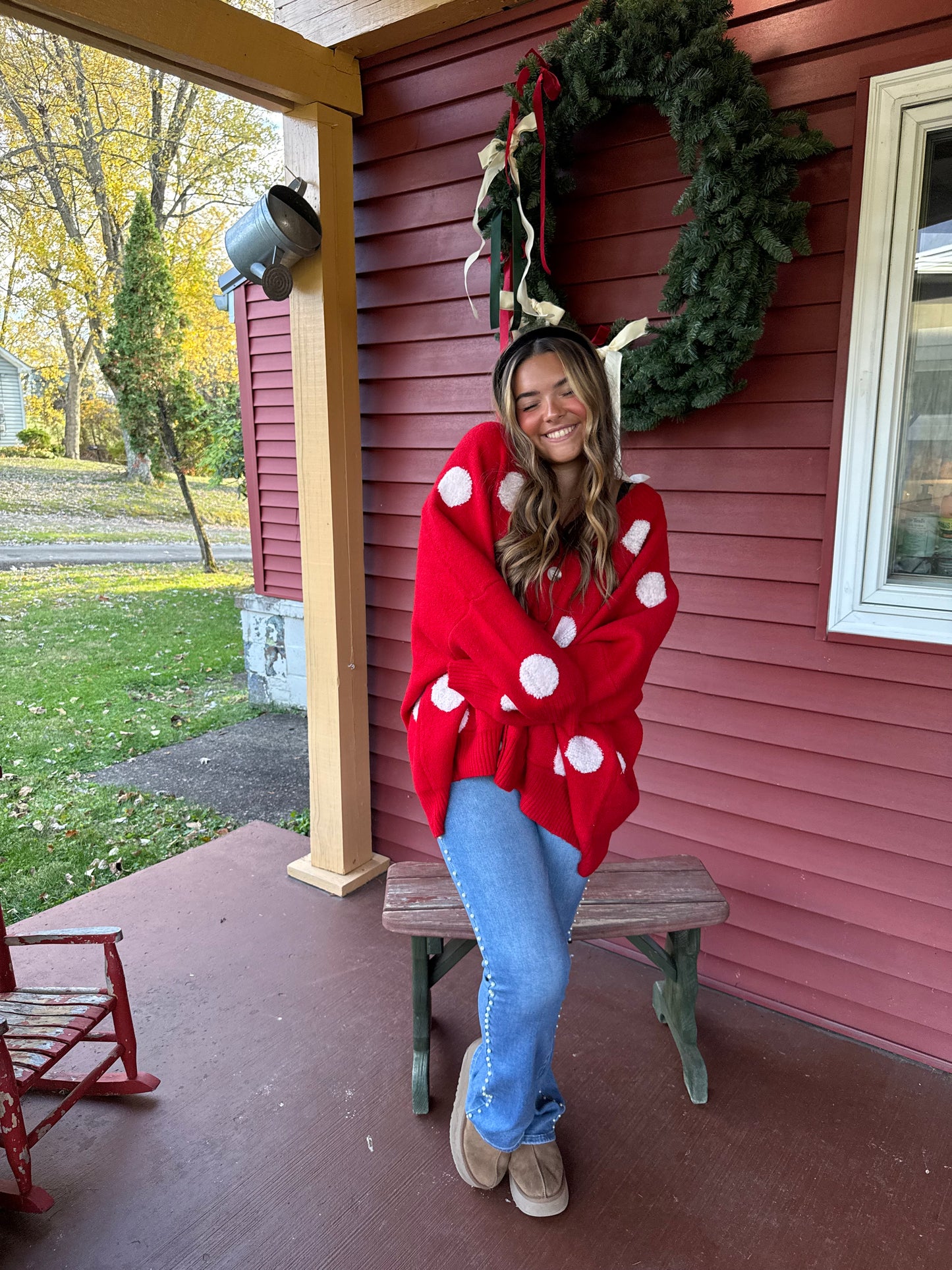 Perfectly Oversized Polka Cardi