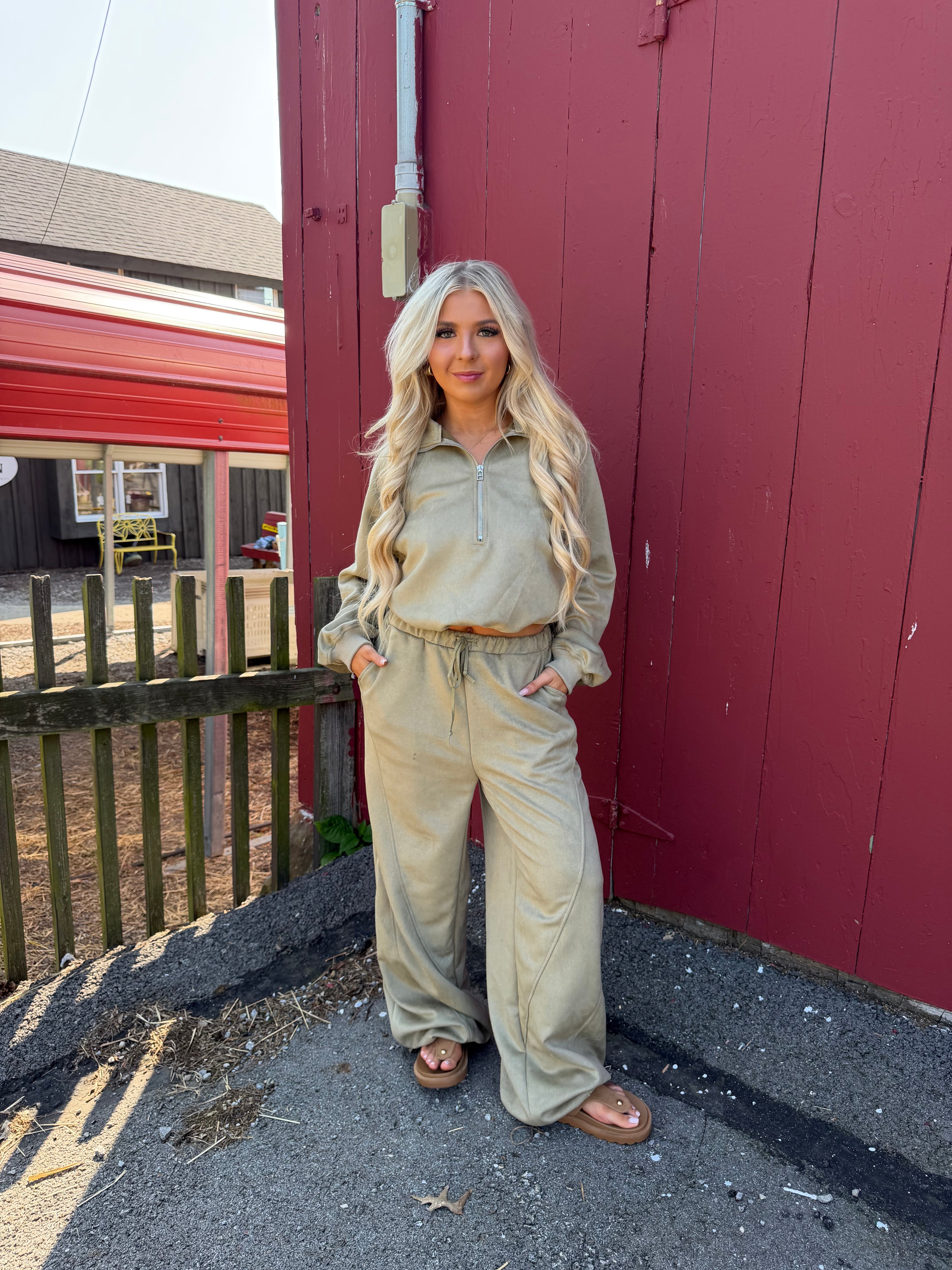 Sugar Suede Set (PANT) Olive