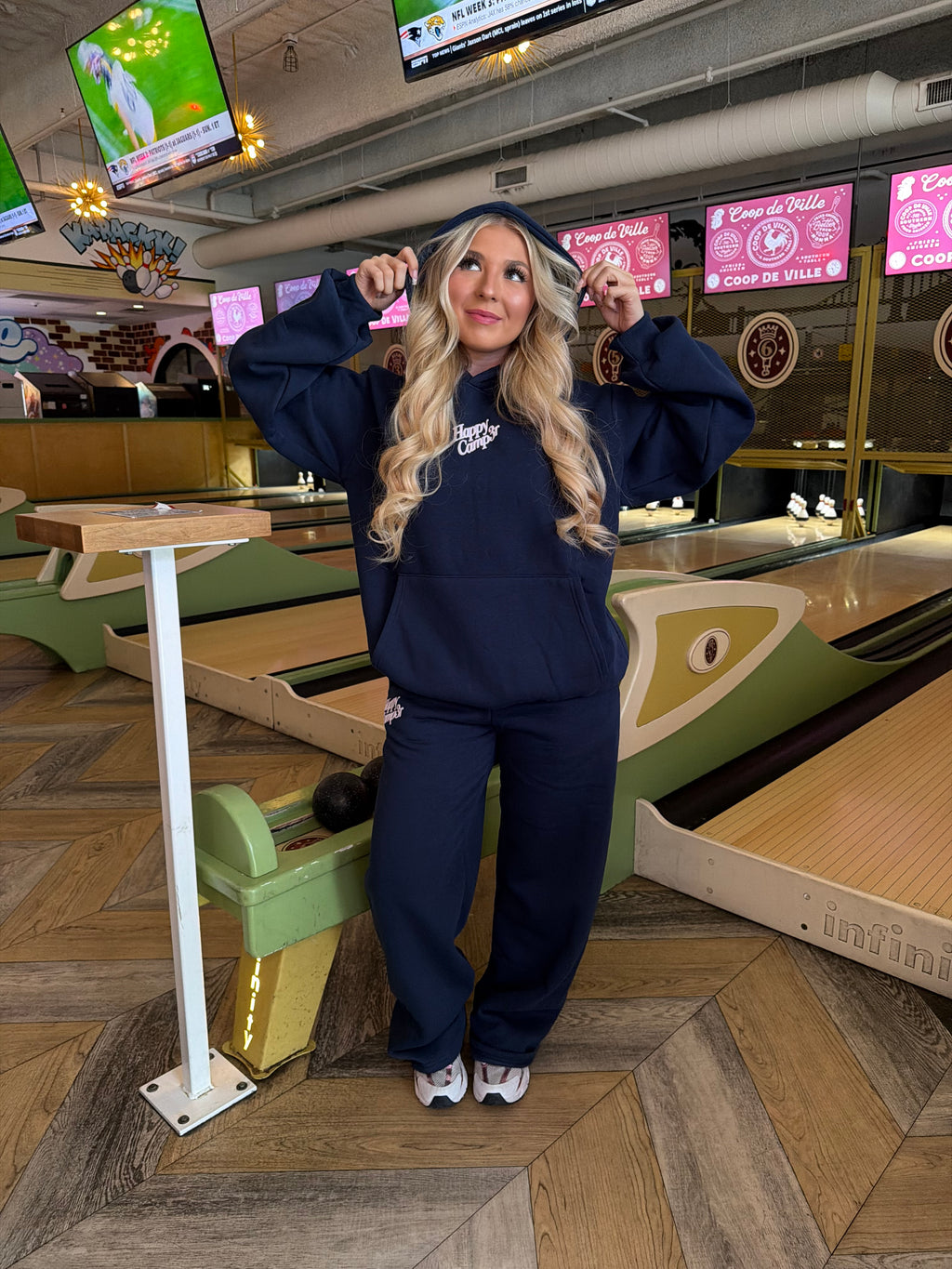 Happy Camp3r Puff Series Hoodie Navy