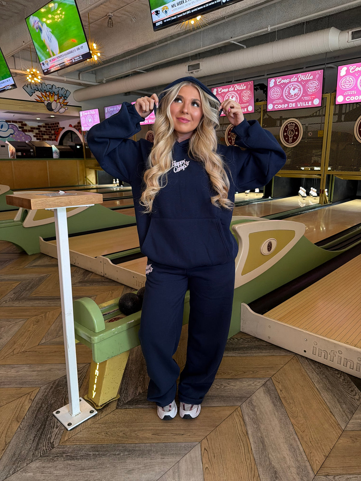 Happy Camp3r Puff Series Hoodie Navy