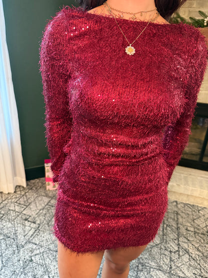 Holiday Cheer Dress in Wine