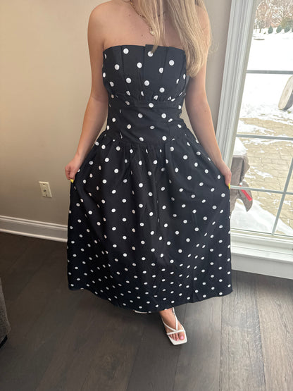 Strapless Mansions Polka Maxi