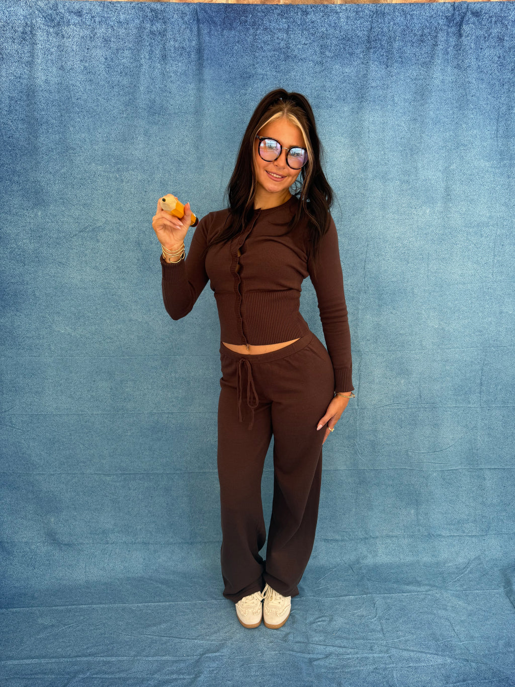 Swirls Sweater Set in Brown (SOLD TOGETHER)