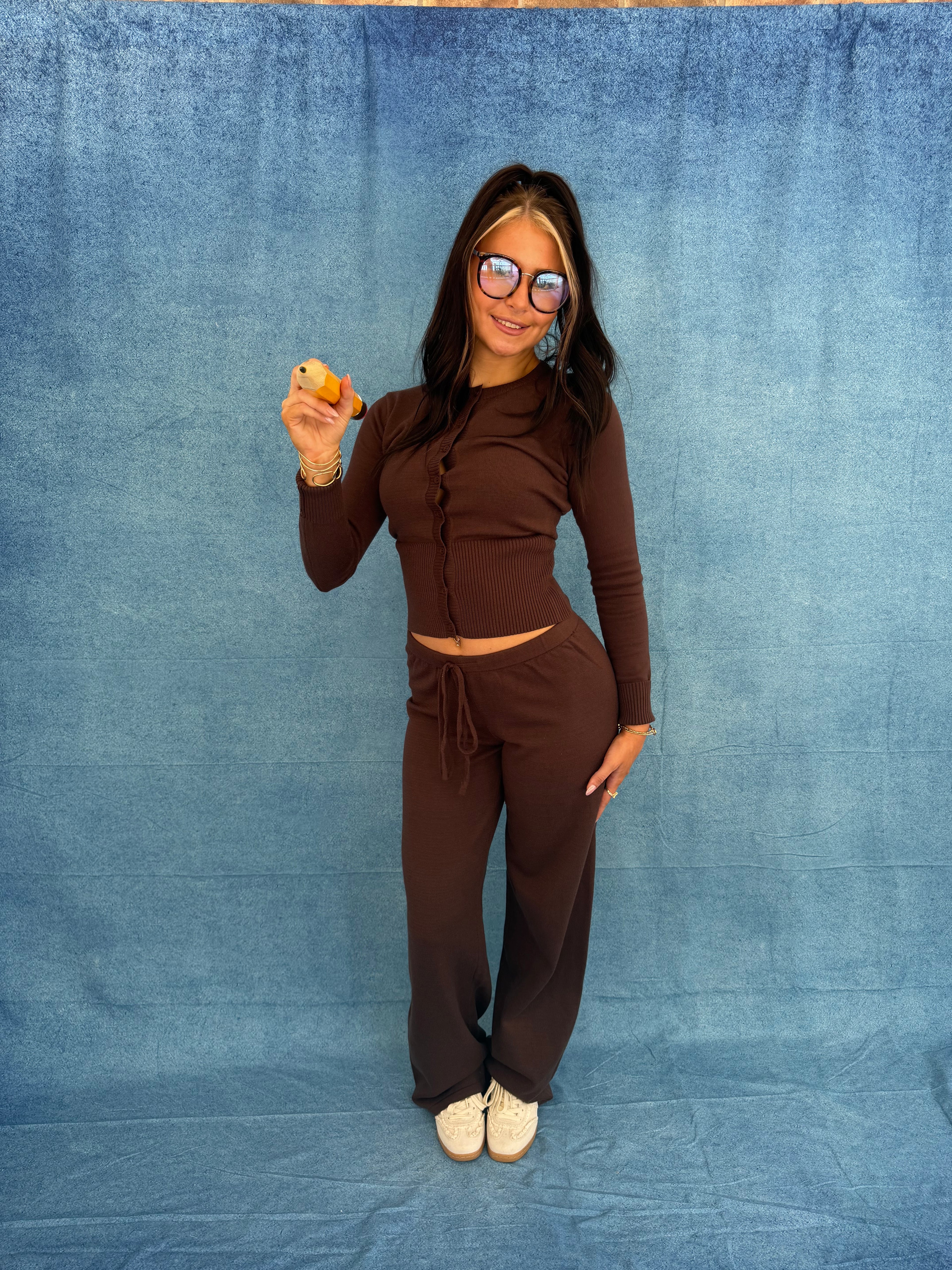 Swirls Sweater Set in Brown (SOLD TOGETHER)