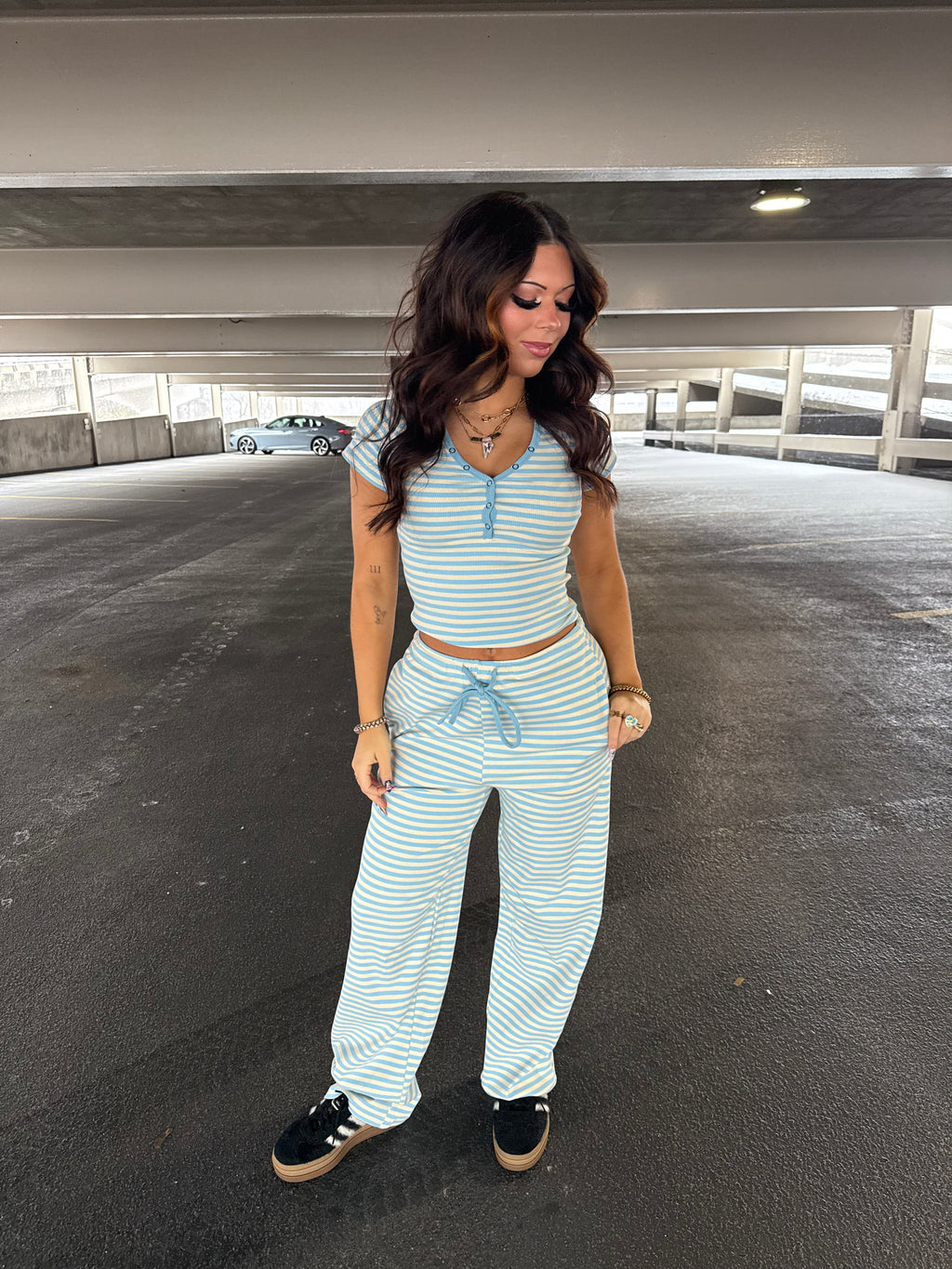 Cuffing Season Stripe Set CLOUD (PANT)