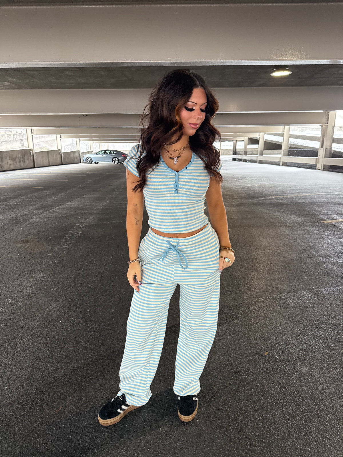 Cuffing Season Stripe Set CLOUD (PANT)