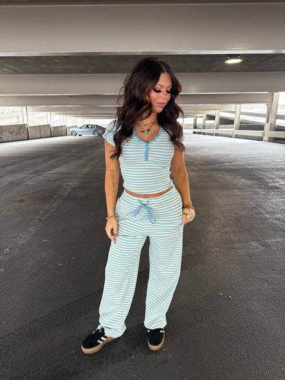 Cuffing Season Stripe Set CLOUD (TOP)