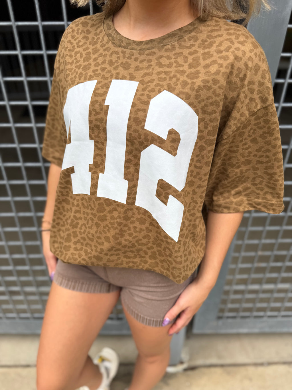412 Oversized Leopard Tee