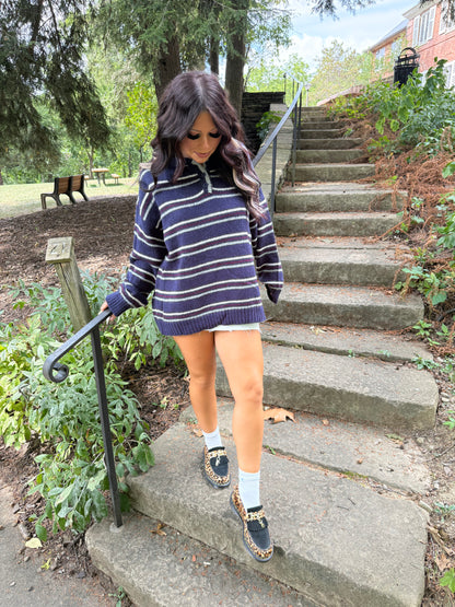 Copper Collar Sweater in Midnight