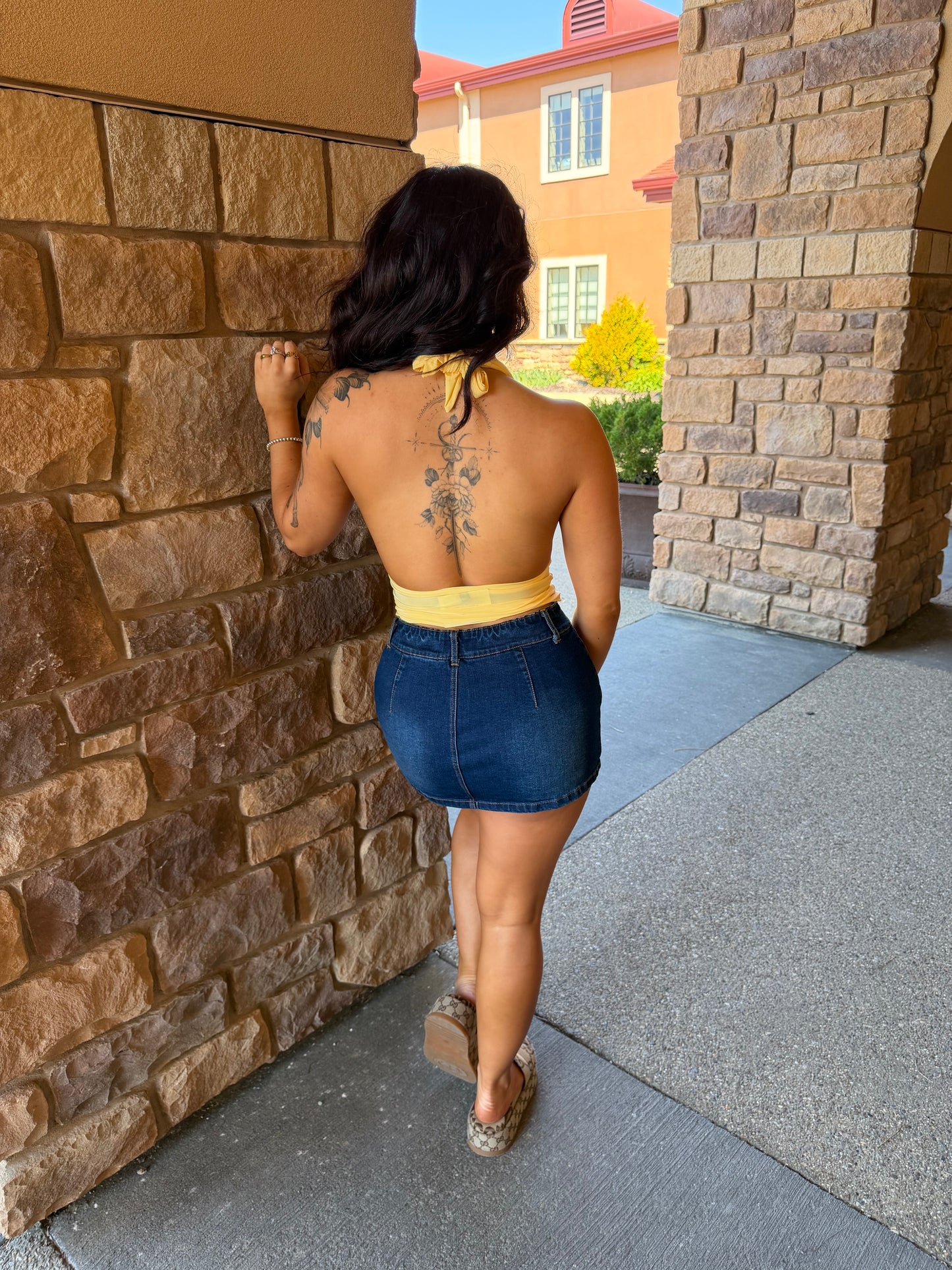 Have It Up Halter in Banana