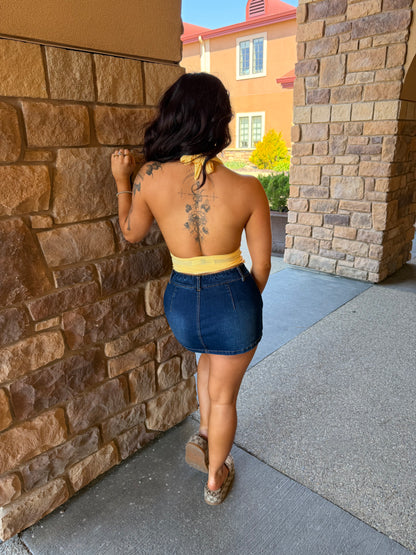 Have It Up Halter in Banana