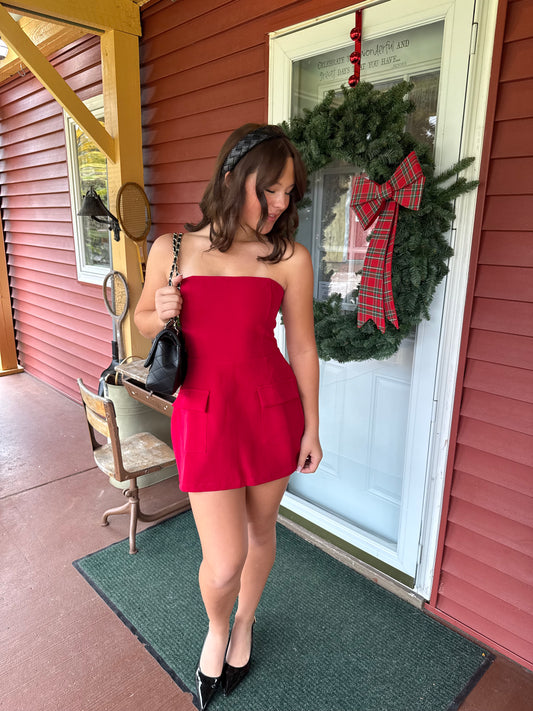 Cherry Girl Strapless Dress