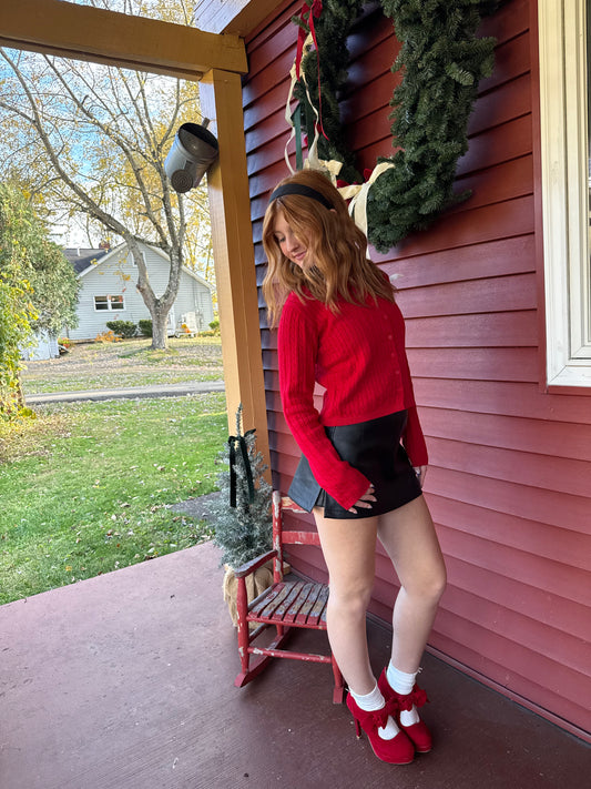 Lust In Leather Skirt BLACK