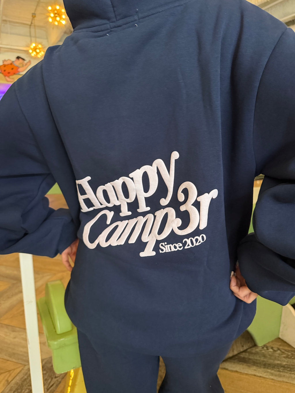 Happy Camp3r Puff Series Hoodie Navy