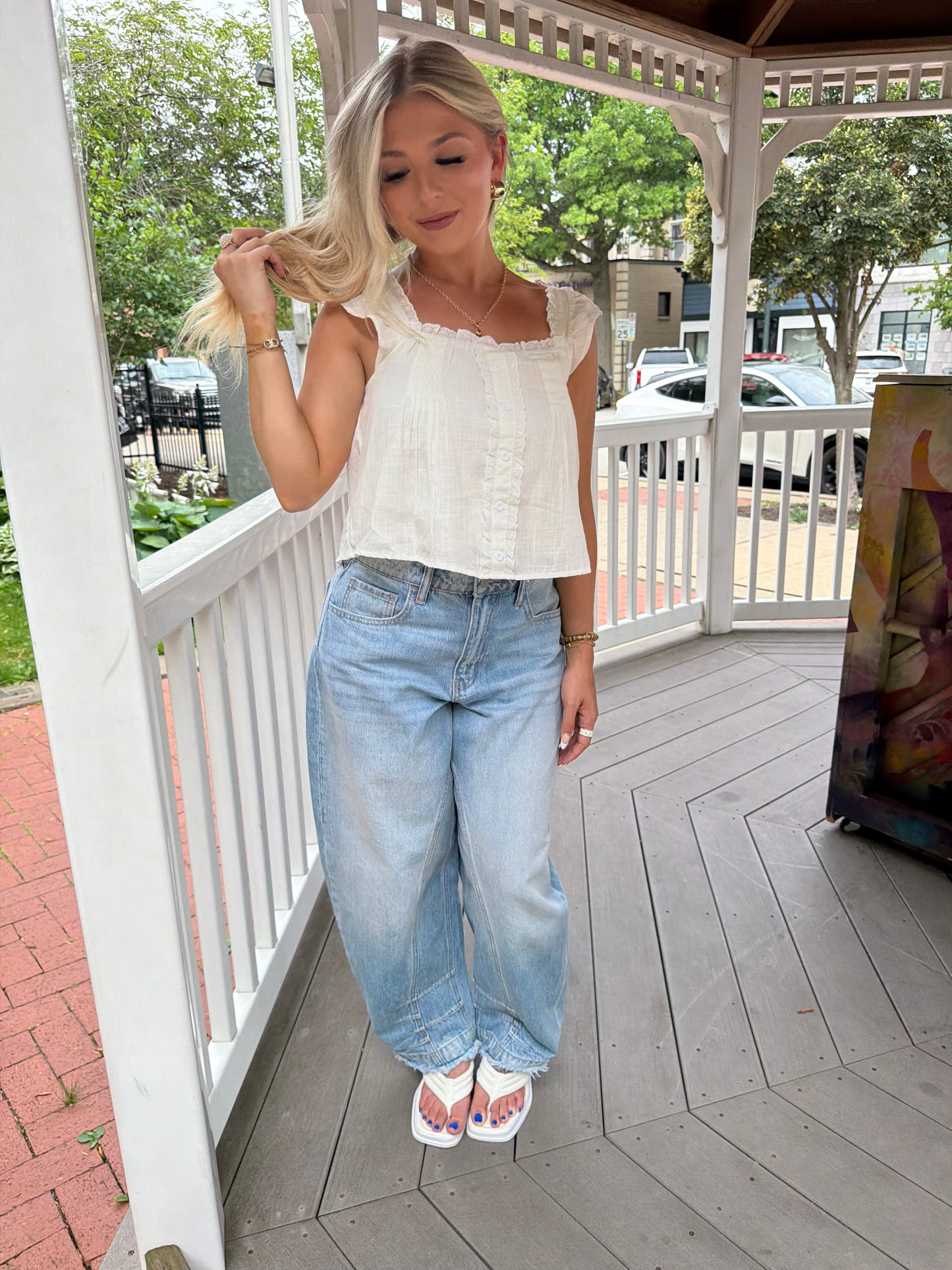 Malaysia Ruffle Tank in White