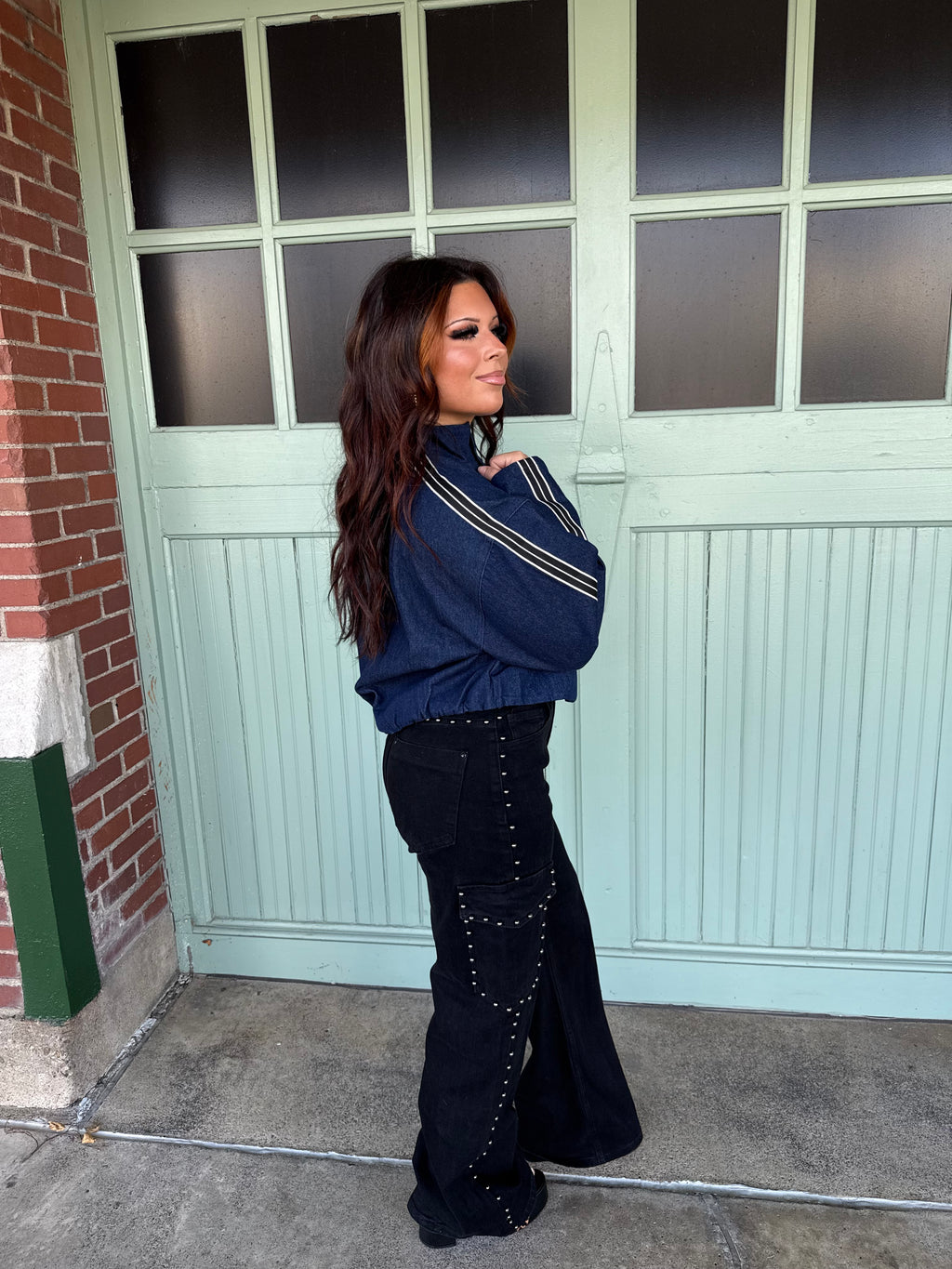 Cargo Onyx Studded Jean