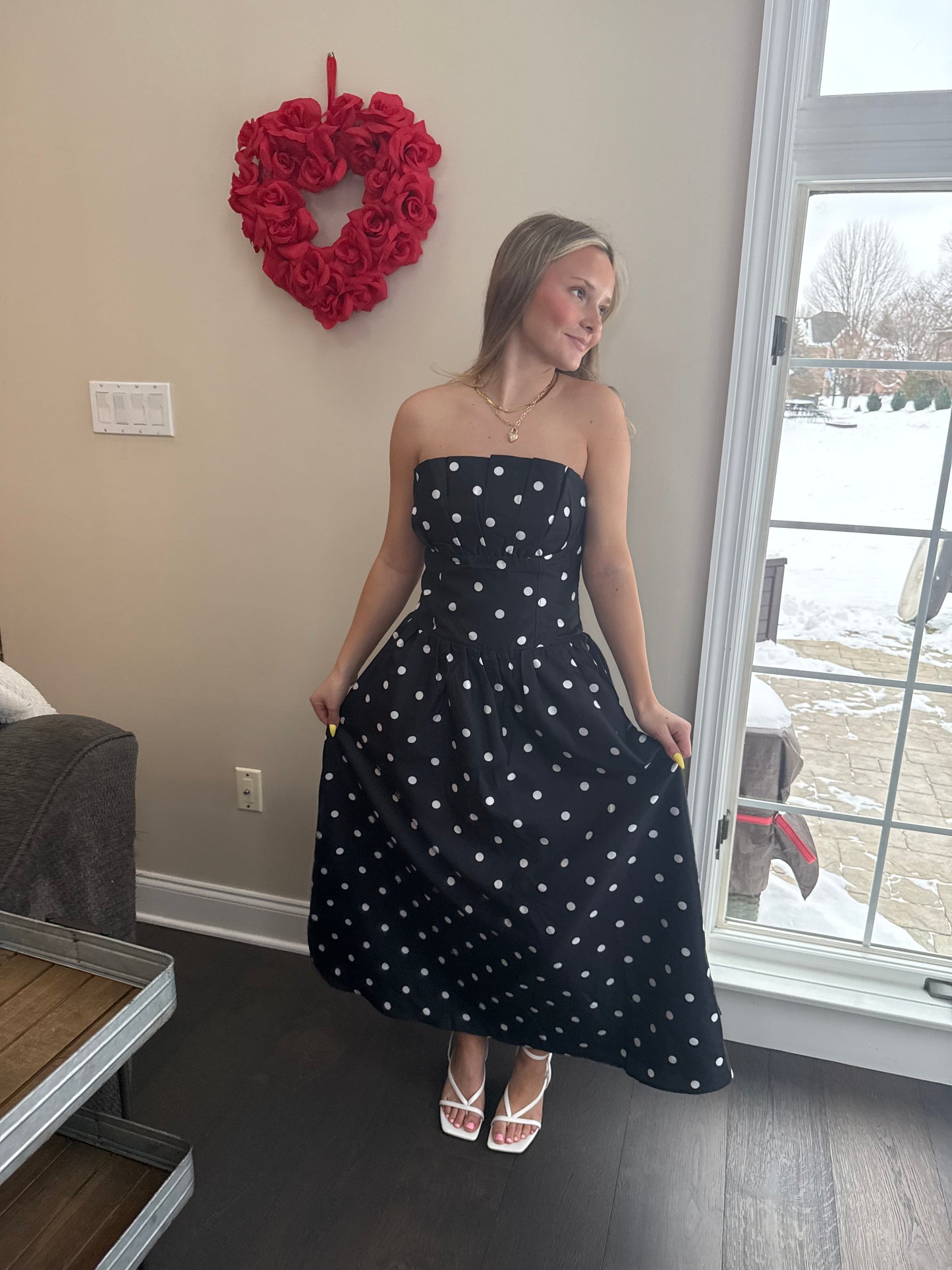 Strapless Mansions Polka Maxi