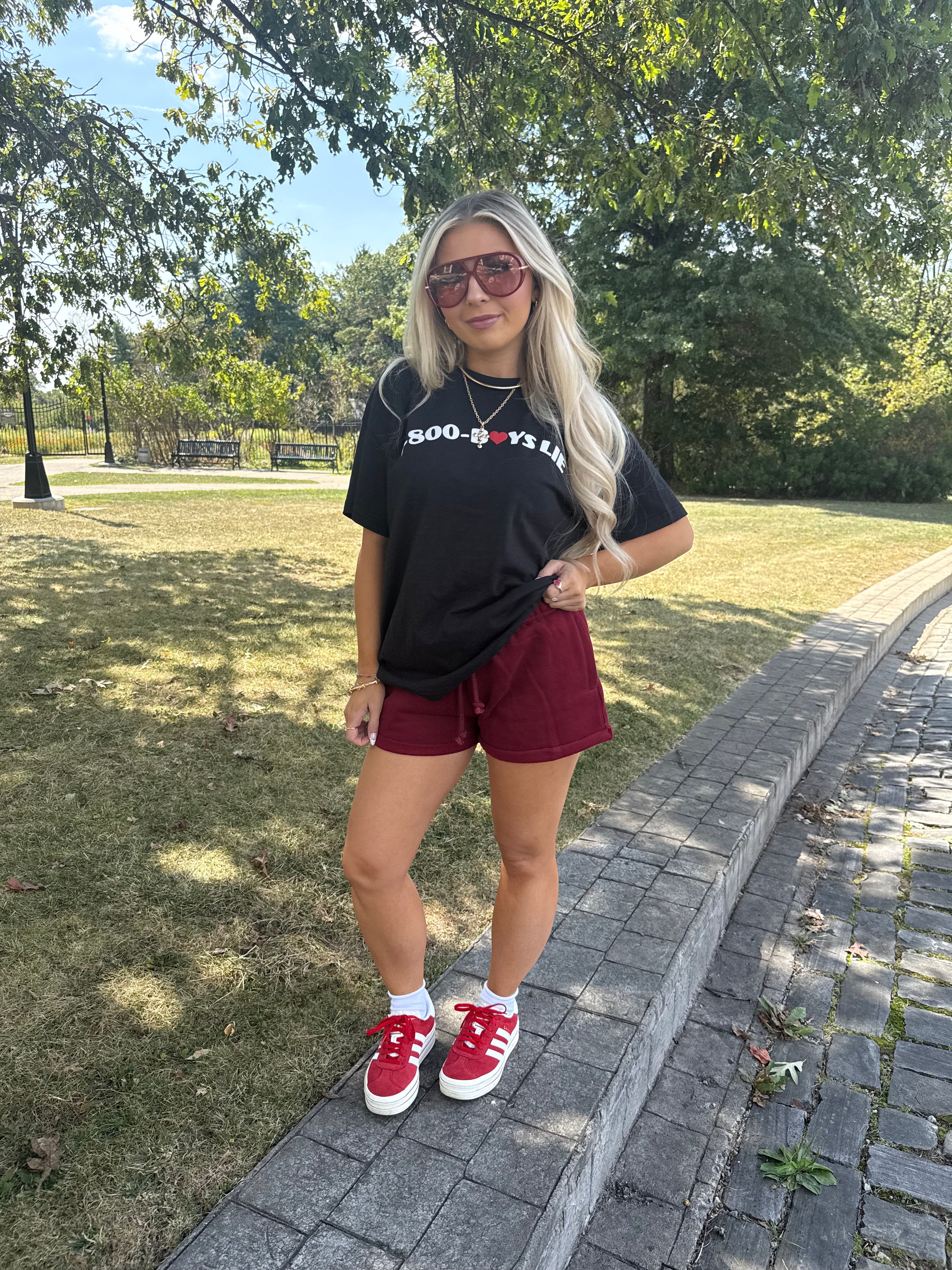 So Fetch Low Rise Shorts in Maroon