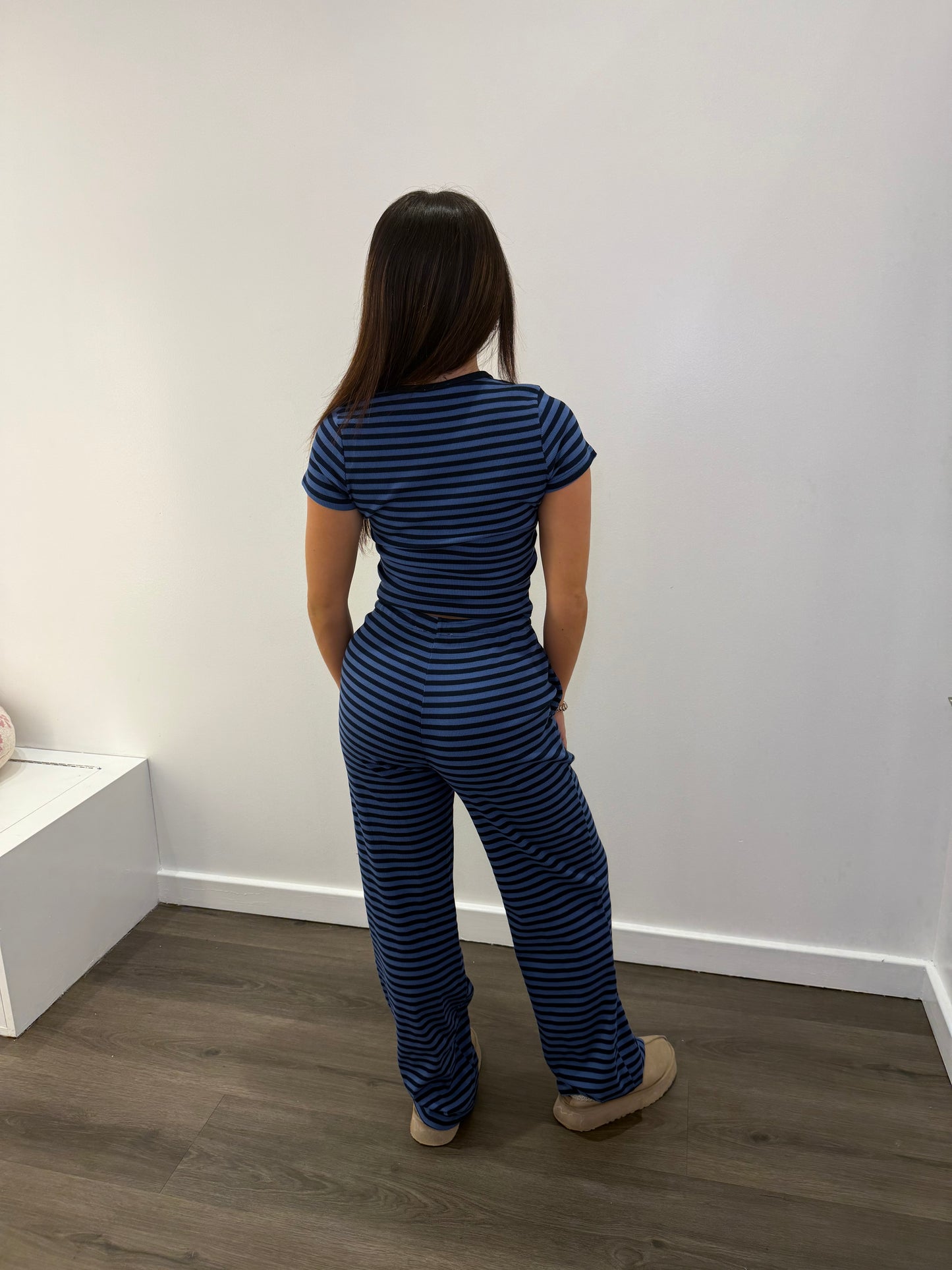 Cuffing Season Stripe Set NAVY (PANT)
