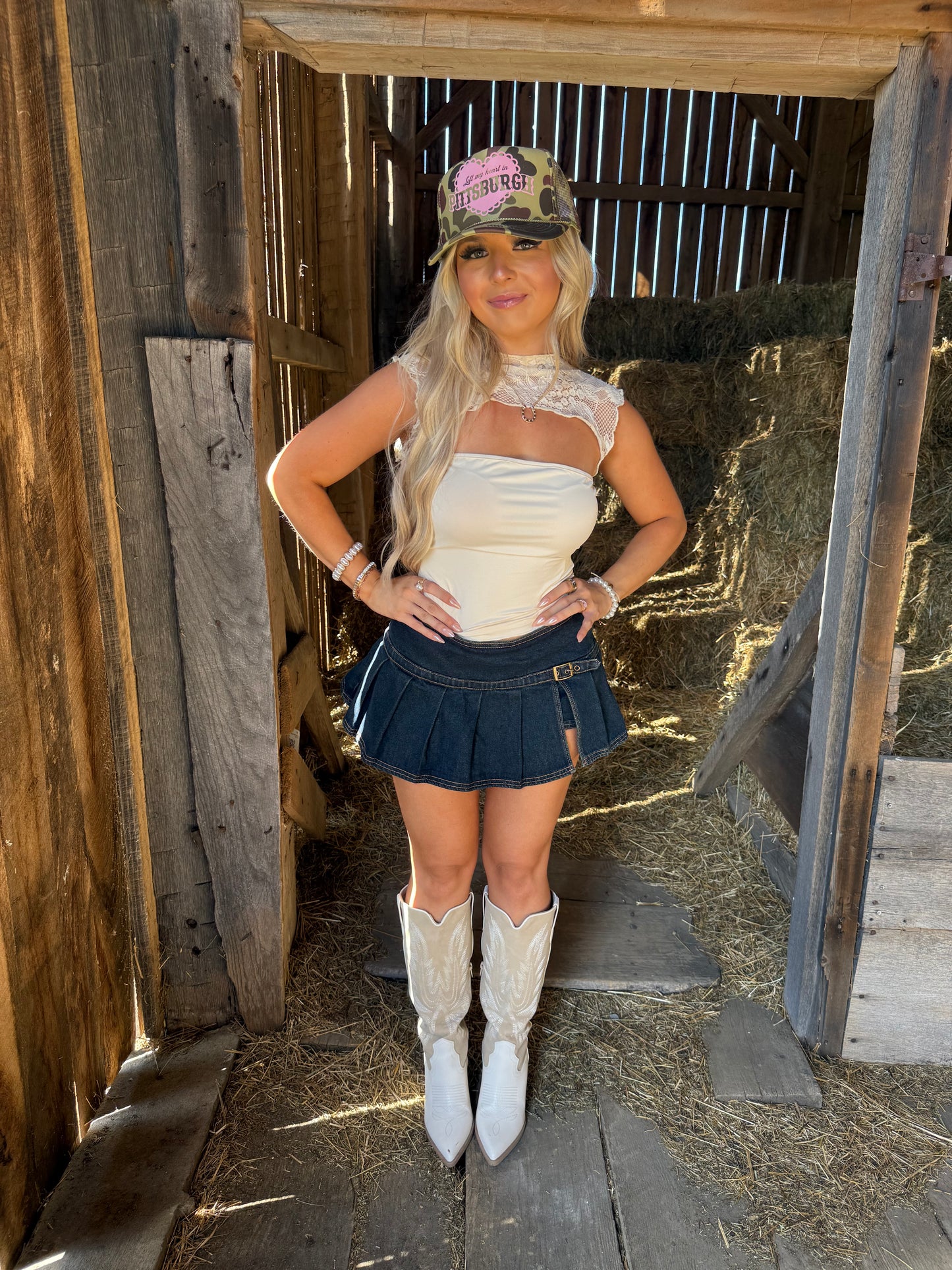 Don’t Tell Em Skirt in Dark Blue