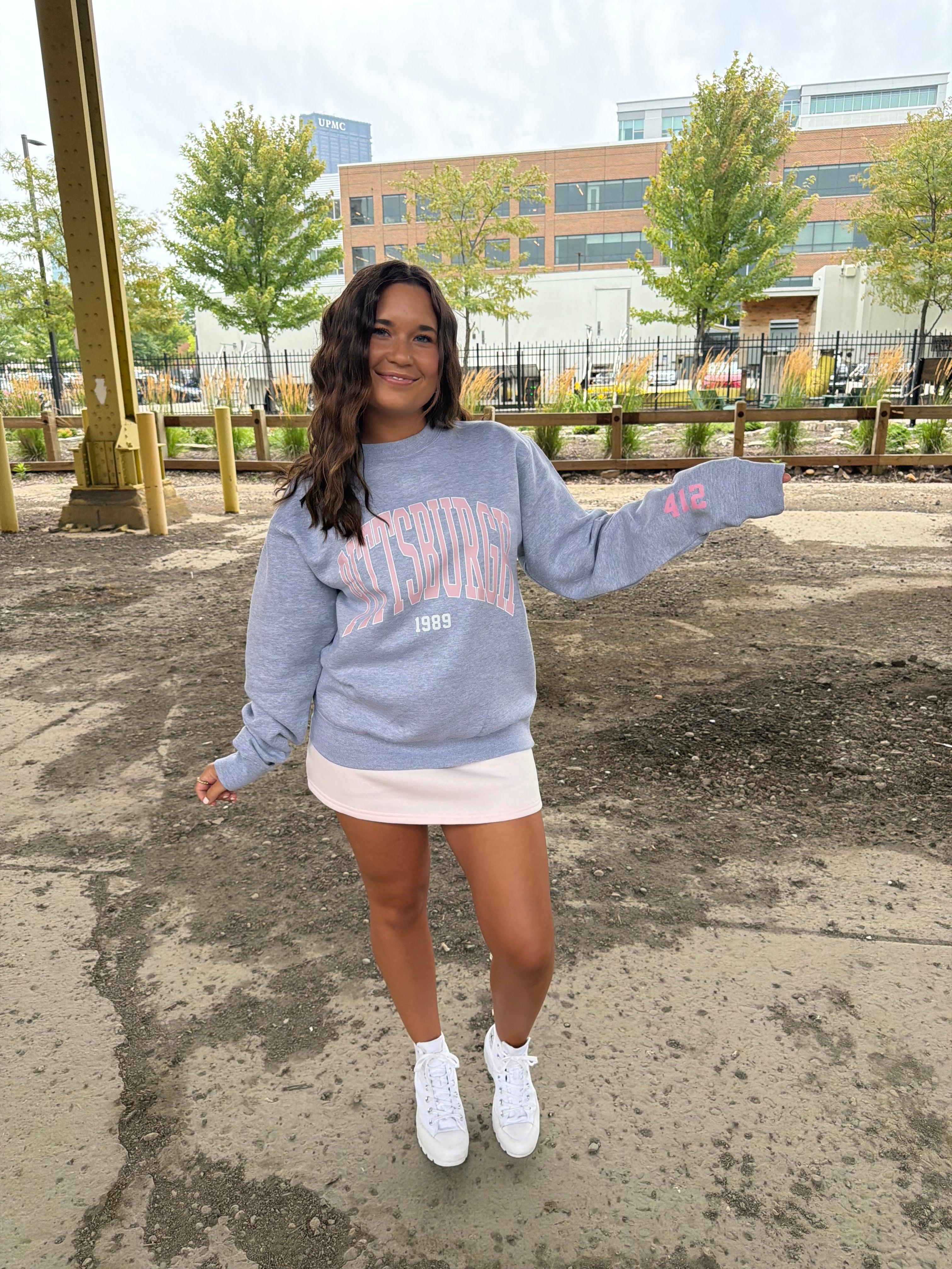 Pittsburgh 412 Crew Pink/Grey