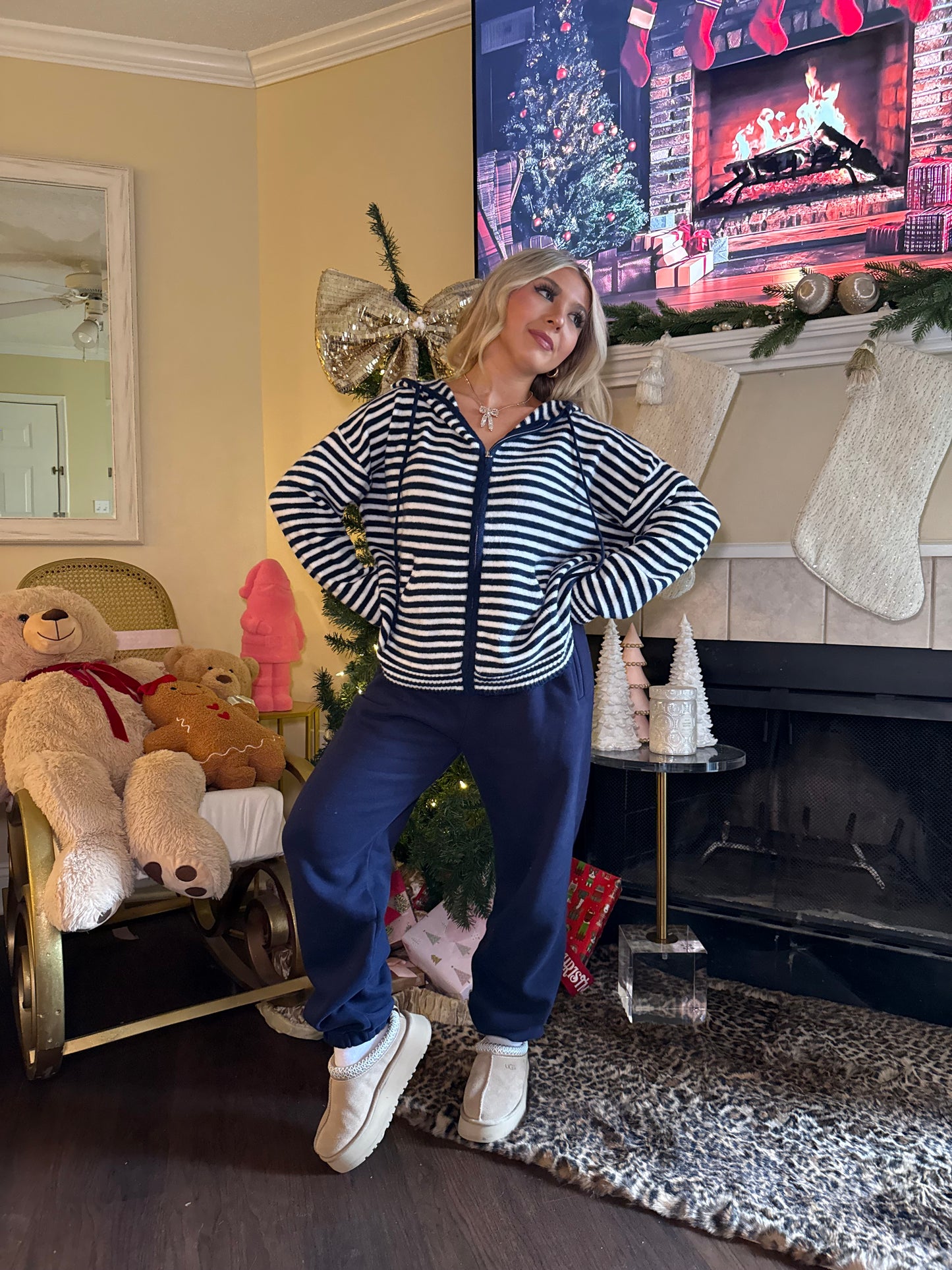 Casual Corner Navy Zip Up