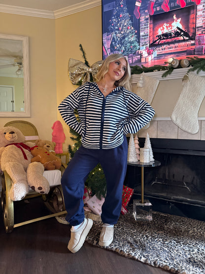 Casual Corner Navy Zip Up