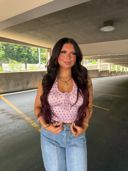 Raspberry Brownie Polka Tank