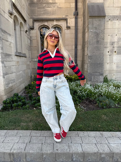 Tommy Rugby Tee in Red