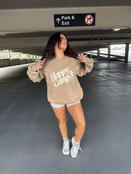 Happy Camp3r Oatmeal Crewneck