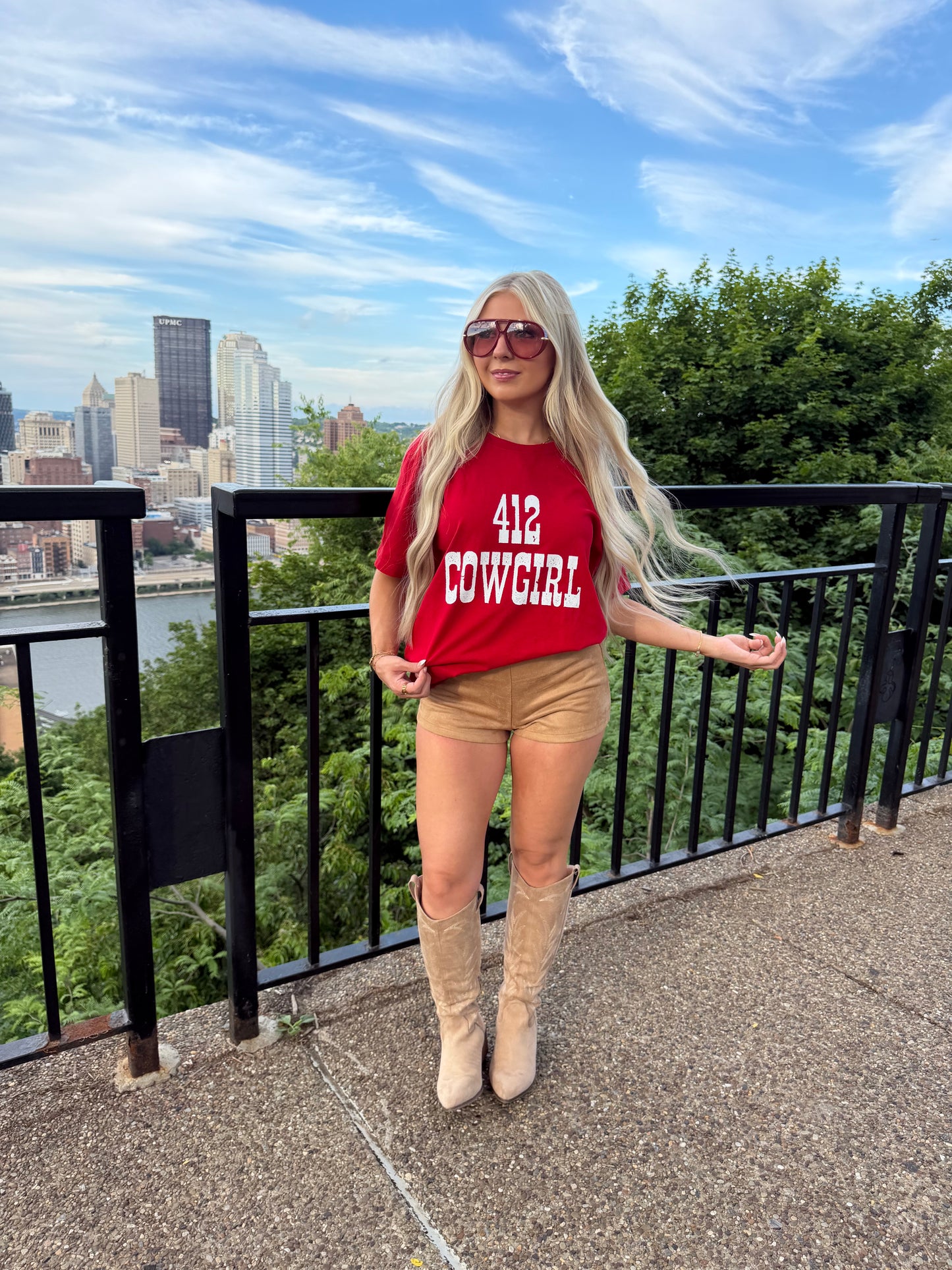 412 Cowgirl Tee RED