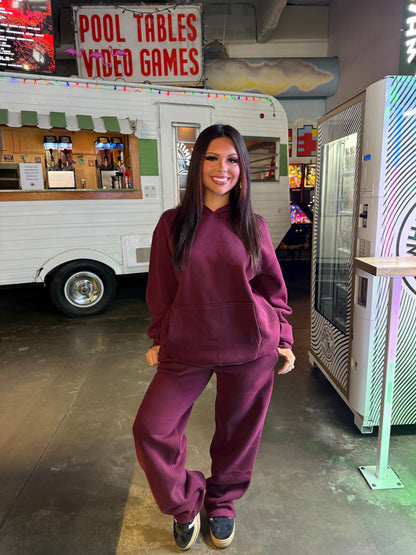 So Fetch Wide Leg Pant in Black Cherry