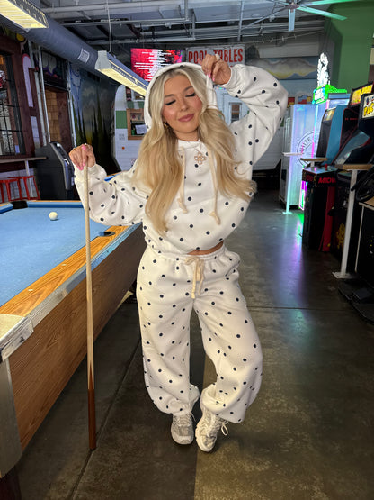 Perfect Polka Dot Hoodie in White