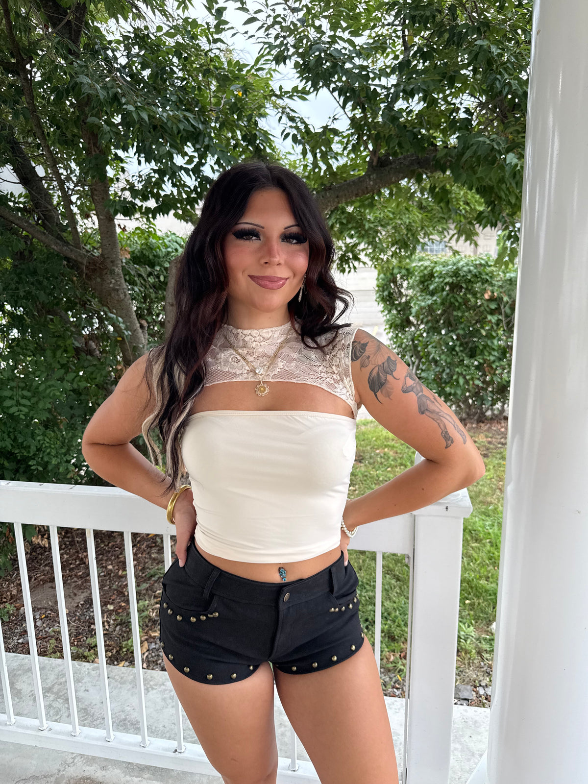 Bold Black Leather Shorts