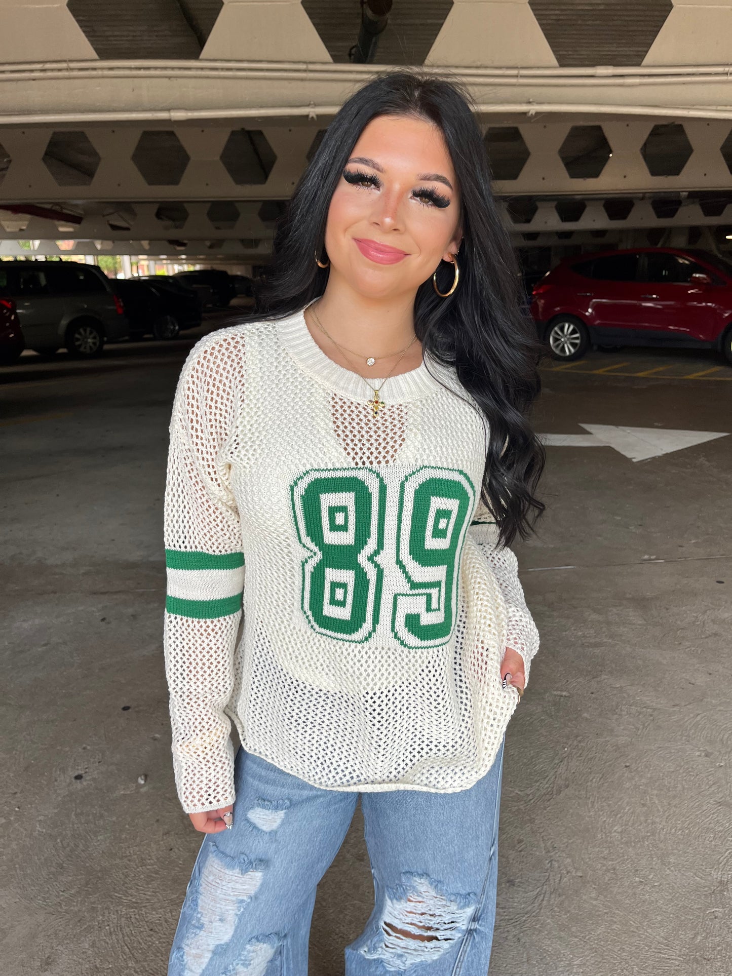 89 Net Sweater in Green