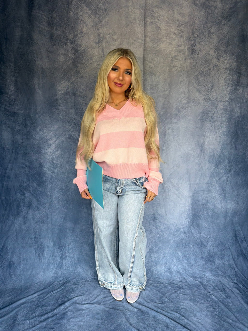 Lady Love Pink Stripe Sweater