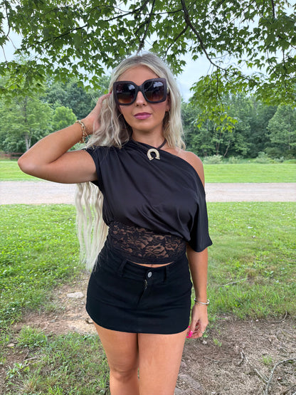 Onyx Washed Mini Skort