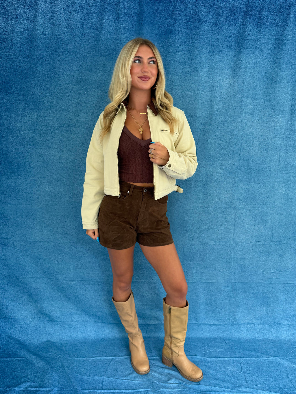Barn Cropped Jacket in Khaki