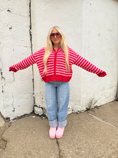 The COZIEST Zip-Up in Red