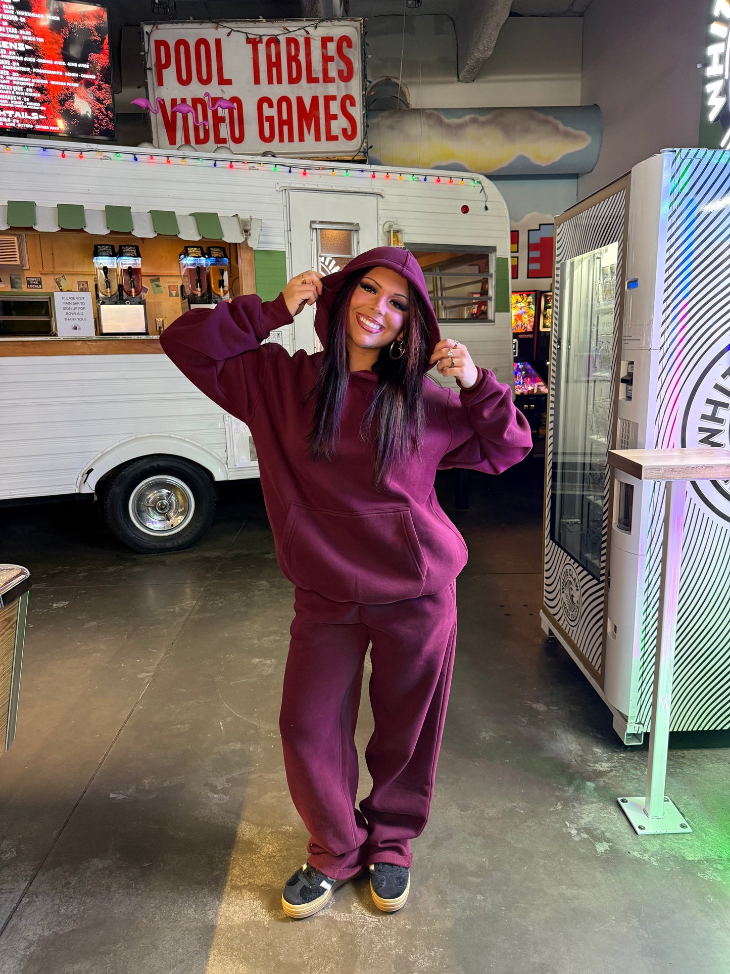 So Fetch Wide Leg Pant in Black Cherry