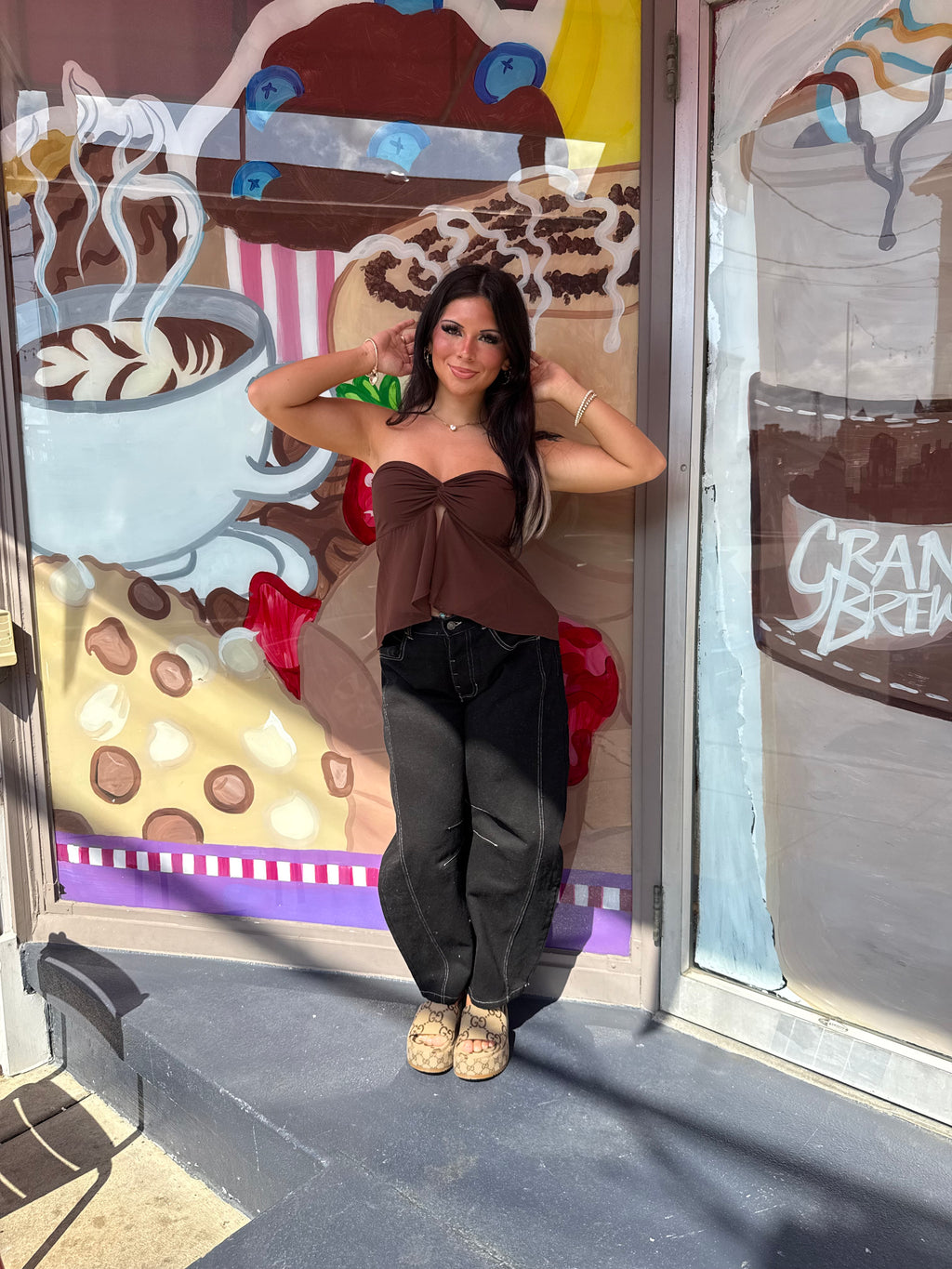 For The Wind Tube Top in Brown