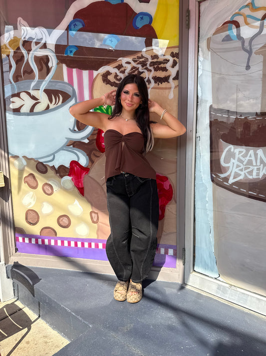 For The Wind Tube Top in Brown